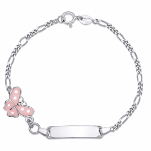 Детска сребърна гривна Розова пеперуда | HappyMarket.bg Детска сребърна гривна Розова пеперуда | Детски бижута