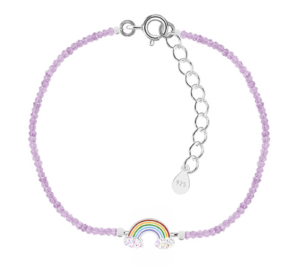 Детска сребърна гривна с кристални камъни Дъга | HappyMarket.bg Детска сребърна гривна с кристални камъни Дъга | Детски бижута
