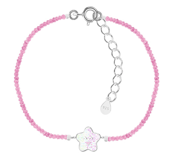 Детска сребърна гривна с кристални камъни Щастлива звездичка | HappyMarket.bg Детска сребърна гривна с кристални камъни Щастлива звездичка | Детски бижута