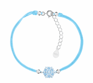 Детска сребърна гривна със син конец Синя снежинка | HappyMarket.bg Детска сребърна гривна със син конец Синя снежинка | Детски бижута