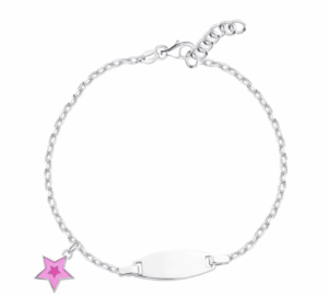 Детска сребърна гривна с висулка Розова звезда | HappyMarket.bg Детска сребърна гривна с висулка Розова звезда | Детски бижута