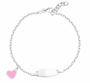 Детска сребърна гривна с висулка Розово сърце | HappyMarket.bg Детска сребърна гривна с висулка Розово сърце | Детски бижута