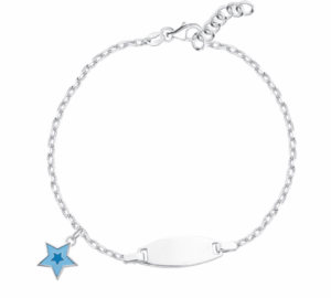 Детска сребърна гривна с висулка Синя звезда | HappyMarket.bg Детска сребърна гривна с висулка Синя звезда | Детски бижута