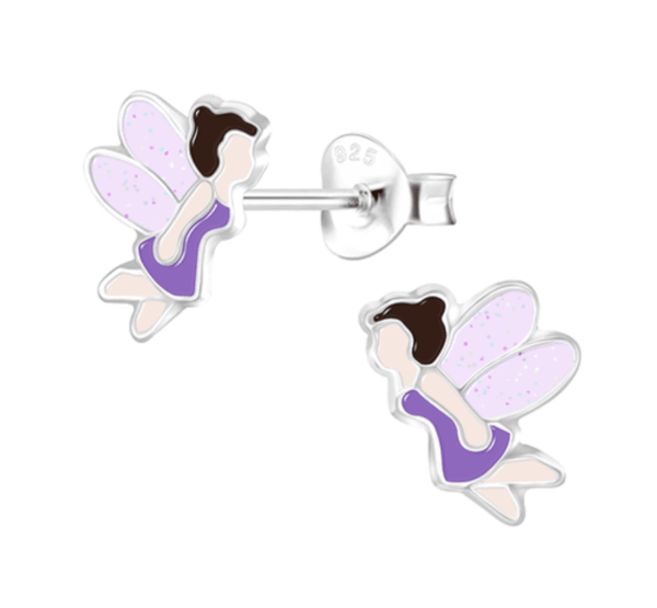 Детски сребърни обеци Фея, тип винт | HappyMarket.bg Детски сребърни обеци Фея, тип винт | Детски бижута