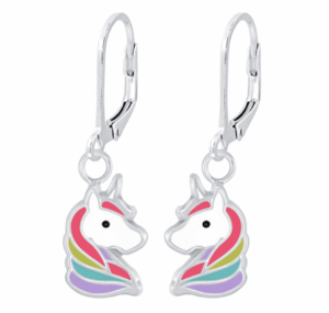 Детски сребърни обеци Магически еднорог, тип лостче | HappyMarket.bg Детски сребърни обеци Магически еднорог, тип лостче | Детски бижута