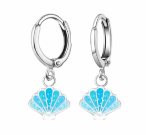 Детски сребърни обеци Морска мида, скрито английско закопчаване | HappyMarket.bg Детски сребърни обеци Морска мида, скрито английско закопчаване | Детски бижута