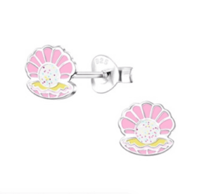 Детски сребърни обеци Розова морска мида, тип винт | HappyMarket.bg Детски сребърни обеци Розова морска мида, тип винт | Детски бижута