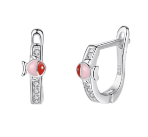 Детски сребърни обеци Розови рибки, английско закопчаване | HappyMarket.bg Детски сребърни обеци Розови рибки, английско закопчаване | Детски бижута