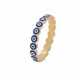 Позлатен сребърен пръстен „Сини очички“  |  Бижута