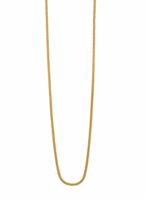 Позлатен сребърен синджир с плетка царевица, 45см - Image 1