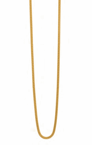 Позлатена сребърна верижка с плетка лисича опашка, 55см - Image 1