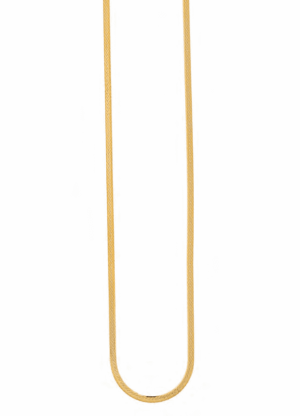 Позлатена сребърна верижка с плоска змийска плетка,40см - Image 1