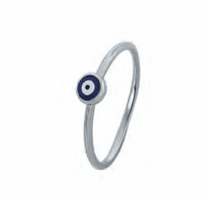 Сребърен пръстен „Синьо око“, тъмносиньо  |  Бижута