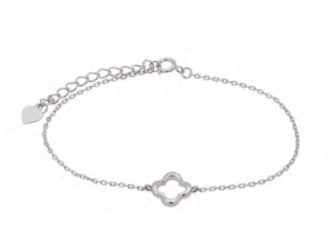 Изчистена сребърна гривна „Контур на цвете“  |  Бижута