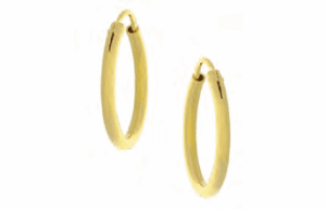 Изчистени сребърни позлатени обемни обеци- средни халки  |  Бижута