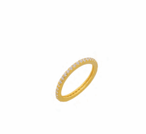 Позлатен сребърен пръстен халка с цирконии | HappyMarket.bg Позлатен сребърен пръстен халка с цирконии | Бижута