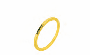 Позлатен сребърен пръстен "Халка" със зелени цирконии - Image 1