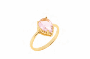 Позлатен сребърен пръстен „Капка“ с розов цирконий | HappyMarket.bg Позлатен сребърен пръстен „Капка“ с розов цирконий | Бижута