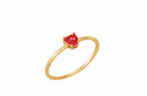 Позлатен сребърен пръстен „Сърце“ с червен цирконий | HappyMarket.bg Позлатен сребърен пръстен „Сърце“ с червен цирконий | Бижута