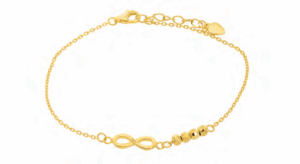 Позлатена сребърна гривна „Безкрайност“ и топчета | HappyMarket.bg Позлатена сребърна гривна „Безкрайност“ и топчета | Бижута