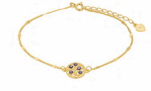 Позлатена сребърна гривна „Дървото на живота и Окото на Назар“  |  Бижута