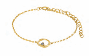 Позлатена сребърна гривна „Кръг със син цирконий“ | HappyMarket.bg Позлатена сребърна гривна „Кръг със син цирконий“ | Бижута