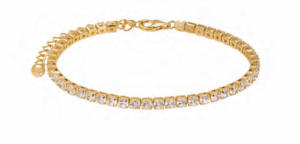 Позлатена сребърна гривна с кубичен цирконий  |  Бижута