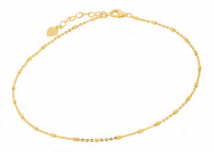 Позлатена сребърна гривна за глезен „Топчета“  |  Бижута
