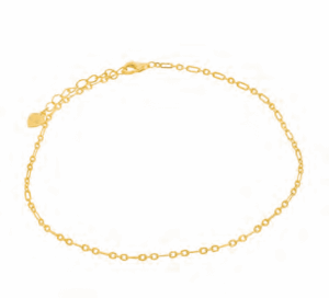 Позлатена сребърна гривна за глезен „Верижка“  |  Бижута