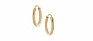 Сребърни позлатени обеци халки гладки с малък диаметър - Image 1