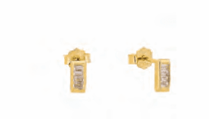 Позлатени сребърни обеци с винт „Правоъгълник“ с цирконий | HappyMarket.bg Позлатени сребърни обеци с винт „Правоъгълник“ с цирконий | Бижута