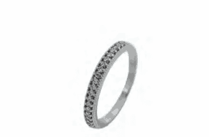 Сребърен пръстен с циркони тип халка  |  Бижута