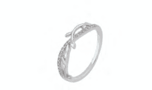 Сребърен пръстен – две преплетени халки "Маслинова клонка" с циркони - Image 1