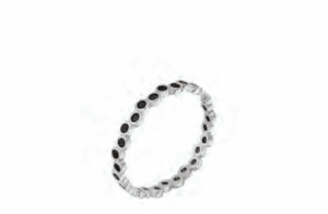 Сребърен пръстен „Халка“ с черни цирконии  |  Бижута