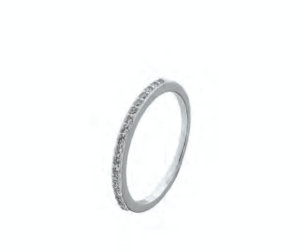 Сребърен пръстен халка с цирконии - Image 1