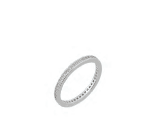 Сребърен пръстен халка с цирконии  |  Бижута