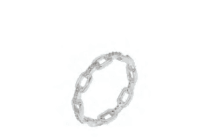 Сребърен пръстен "Котвена верига" с цирконии - Image 1