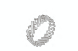 Сребърен пръстен „Сребърни правоъгълници“ с цирконии  |  Бижута