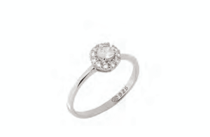 Сребърен пръстен с кръгъл кубичен цирконий - Image 1