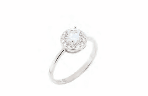 Сребърен пръстен с кръгъл кубичен цирконий  |  Бижута