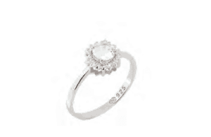 Сребърен пръстен с кръгъл кубичен цирконий  |  Бижута