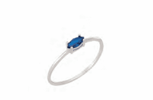 Сребърен пръстен със син елипсовиден цирконий  |  Бижута