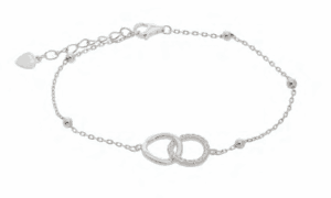 Сребърна гривна "Неразделни" с цирконий - Image 1