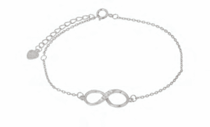 Сребърна гривна с цирконий „Безкрайност“  |  Бижута