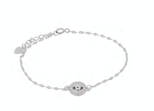 Сребърна гривна с кръгла висулка "Окото на Назар" - Image 1