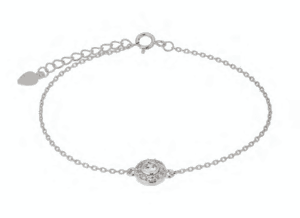 Сребърна гривна „Кръг“ от цирконии  |  Бижута