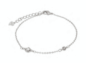 Сребърна гривна с кръгъл кубичен цирконий  |  Бижута