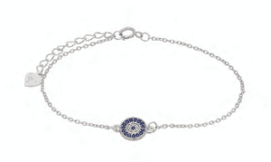 Сребърна гривна с кръгла висулка „Синьо око“с тъмносини и бели цирконии | HappyMarket.bg Сребърна гривна с кръгла висулка „Синьо око“с тъмносини и бели цирконии | Бижута