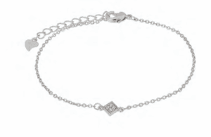 Сребърна гривна с квадратен цирконий 1 Сребърна гривна с квадратен цирконий - Image 1