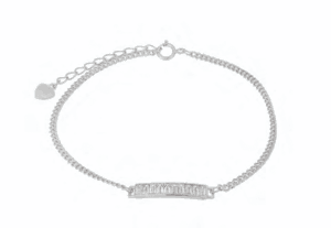 Сребърна гривна с плочка с цирконий - Image 1